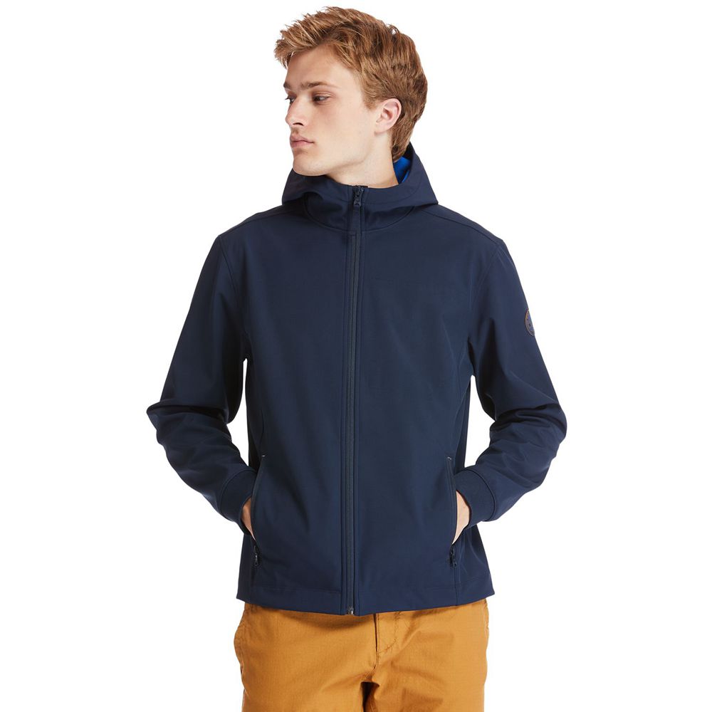 Timberland Μπουφαν Ανδρικα Σκουρο Μπλε - Mt. Waumbeck Hooded Softshell - Greece 9617532-DY